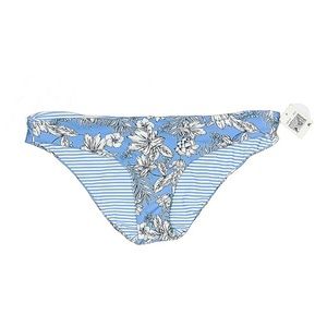 HOT WATER Blue White Reversible Bikini Swim Bottoms Tropical Floral